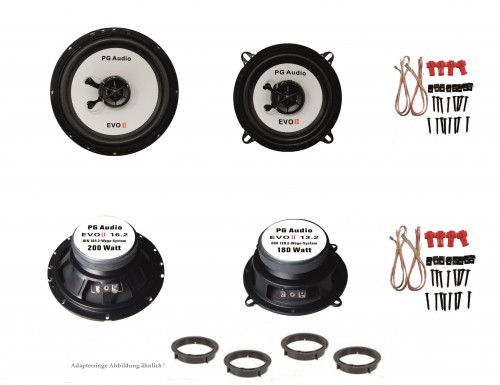 PG Audio 13 cm Coax 2-Wege-Koax Renault Megane 3 Lautsprecher-Set T/ür Vorne und Hinten